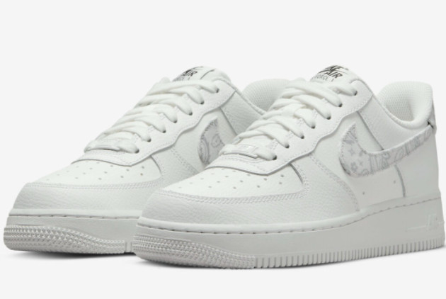 Nike Air Force 1 Low 'White Paisley' White/Grey Fog-White DJ9942-100 - Stylish and Classic Sneakers