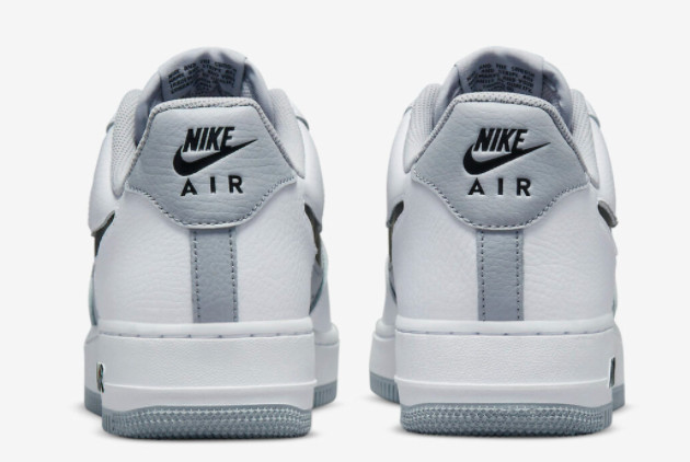 Nike Air Force 1 Low Grey White Cut-Out Swoosh DV3501-100 - Stylish and Comfortable Sneakers