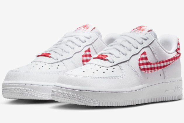 Nike Air Force 1 Low 'Red Gingham' DZ2784-101 - Classic Style with a Modern Twist