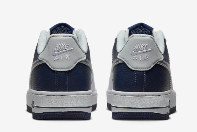 Nike Air Force 1 Low GS White/Metallic Silver-Midnight Navy-Pure Platinum DQ6048-100 - Premium Sneakers
