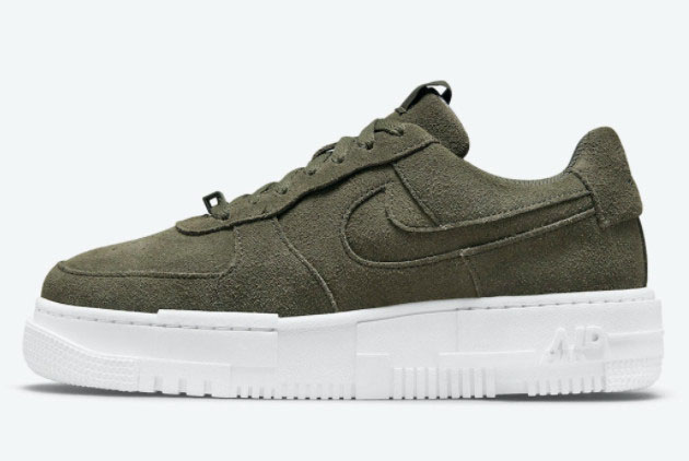 Nike Air Force 1 Pixel Dark Green Suede DQ5570-300 - Stylish and Trendy Footwear