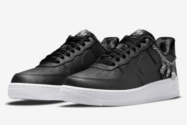 Nike Air Force 1 Low LX 'Lucky Charms' Black/Black-Metallic Silver DD1525-001 – Iconic Sneakers with Chic Allure!