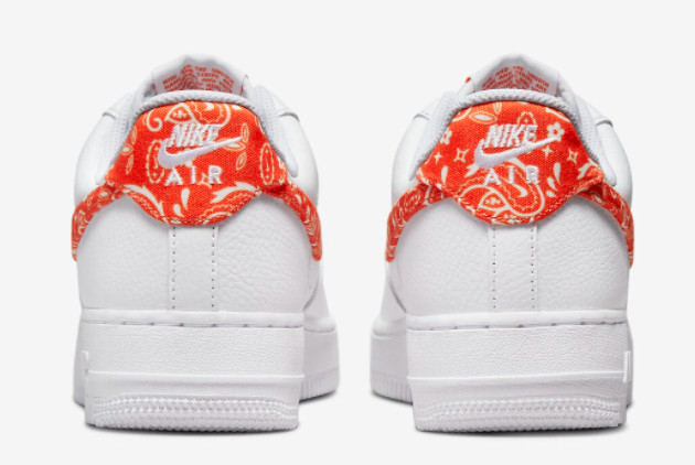 Nike Air Force 1 Low 'Orange Paisley' White/Rush Orange-White DJ9942-102: Stylish and Sleek Sneakers